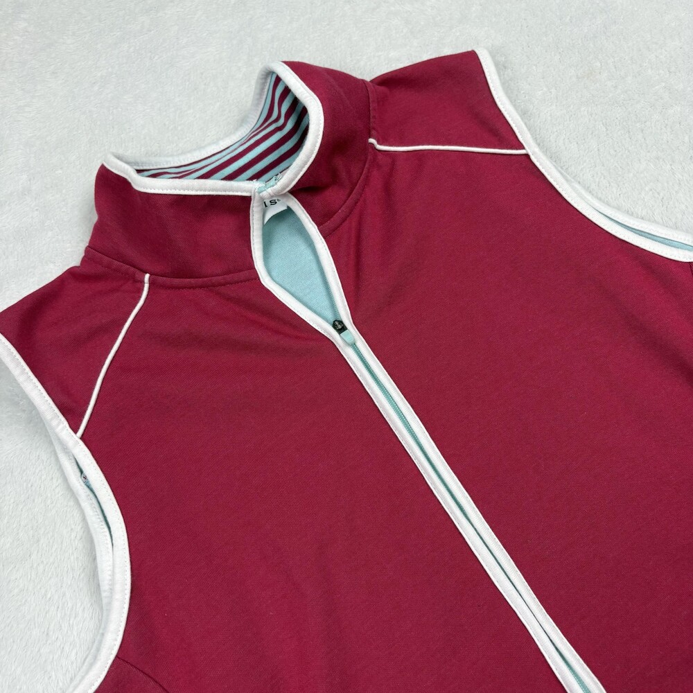 Orvis Tank Womens L Pink Full Zip Pockets High Neck Lightweight Activewear